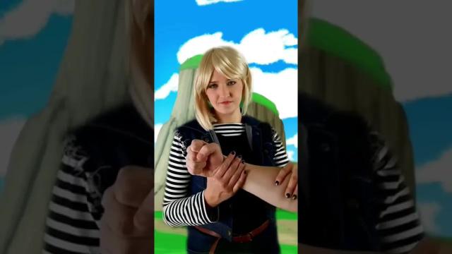 Title card image for video titled Aannd that's Arm number 2... #dragonballz #android18 #cosplay #bigjackfilms #dragonballsuper