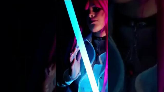 Title card image for video titled Behold...Darth Moka! #rosariovampire #starwars #lightsaber #mokaakashiya #vampire #cosplay #anime