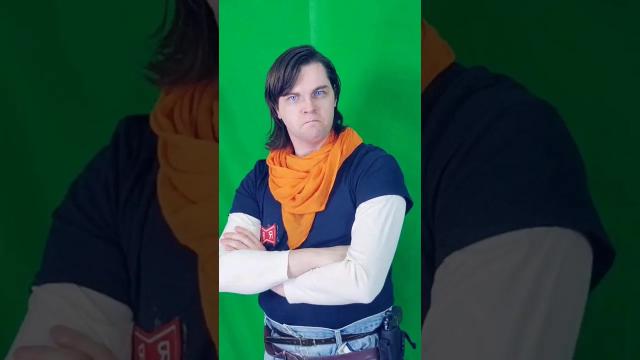 Title card image for video titled "I think the ear things back." #dragonballz #android17 #cosplay #teamfourstar #dragonballzabridged