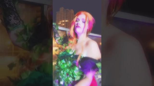 Title card image for video titled When #poisonivy breaks into your #gothamcity apartment... #batman #cosplay #dccomics #batmancosplay