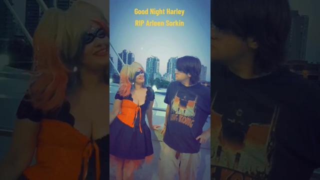 Title card image for video titled Goodnight, #harleyquinn 😔 #arleensorkin #batman #bigjackfilms #fanexpocanada #harleyquinncosplay