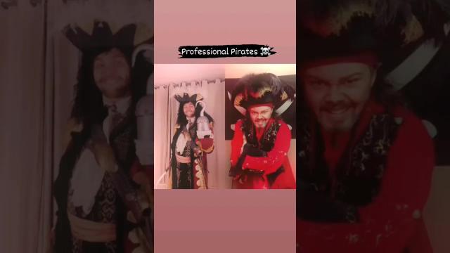 Title card image for video titled Professionals indeed... #captainhook #longjohnsilver #muppettreasureisland #disney #pirates #cosplay