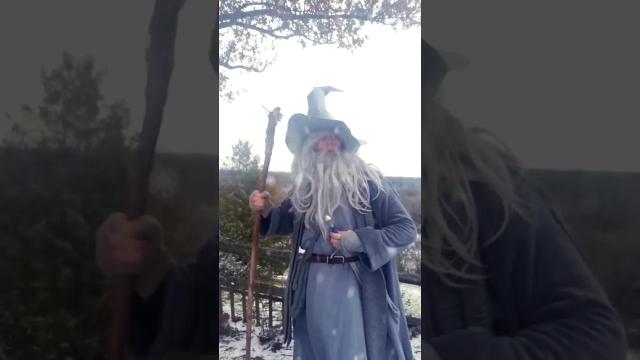 Title card image for video titled IT'S SARUMAN! #lordoftherings #Gandalf #thehobbit #thefellowshipofthering #jrrtolkien #cosplay