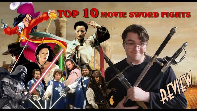 Title card image for video titled Top 10 Movie Sword Fights - BIGJACKFILMS REVIEW