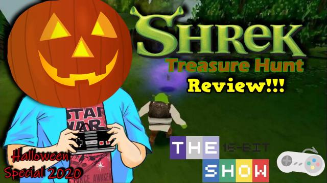 Title card image for video titled SHREK'S TREASURE HUNT (PS1) IS SO BAD...IT'S SCARY!  The16BitShow 2020 Halloween Special