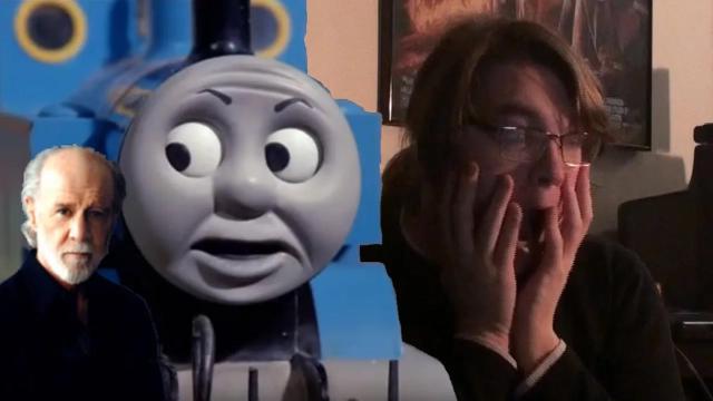 Title card image for video titled GEORGE CARLIN IS AT IT AGAIN! Thomas The Tank Engine Dub Vol.2 Reaction!