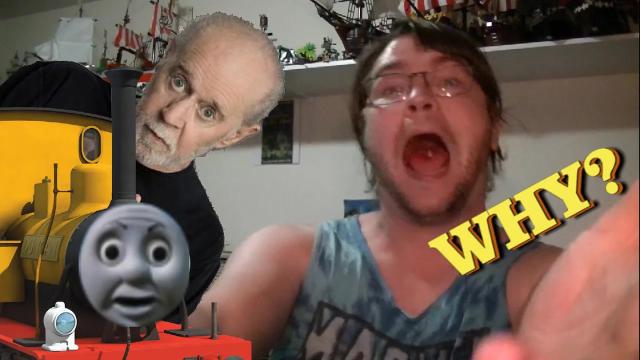 Title card image for video titled EVERYONE ON SODOR IS AN A**HOLE! George Carlin Dubs Thomas The Tank Engine Vol. 3 Reaction!