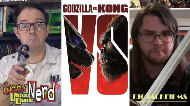 Title card image for video titled TRAILER - Godzilla VS Kong (Angry Video Game Nerd meets BigJackFilms!) King Kong Reviews