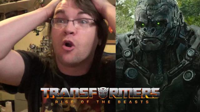 Title card image for video titled Transformers: Rise Of The Beasts - TRAILER REACTION! A MECHANI-KONG SIZED TEASER!